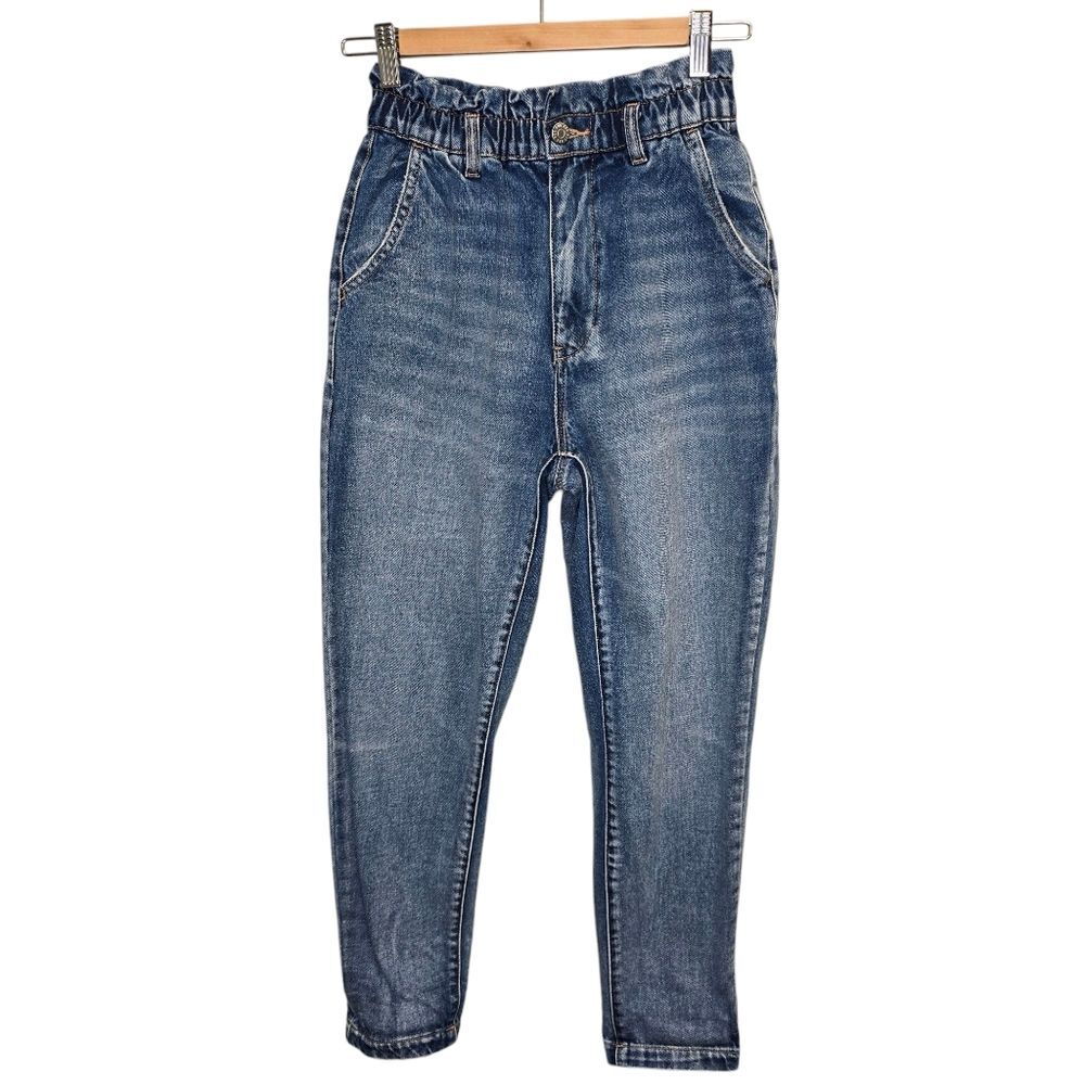 BDG Women's 24 Medium Wash Elastic High Waist Blue Denim Mom Jeans